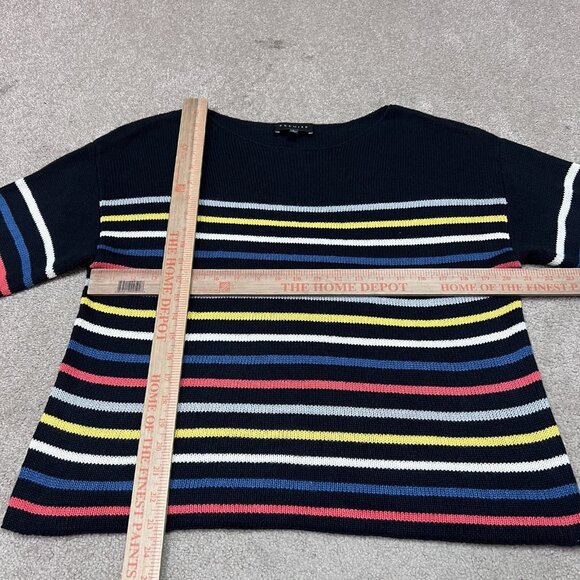 Premise Sweater Women’s Multicolored Striped Long Sleeve Pullover Size Large - Picture 2 of 11